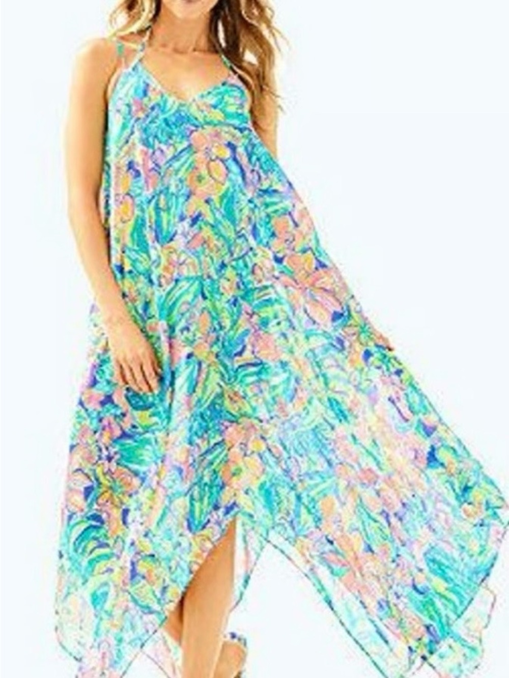 Lilly Pulitzer Perry Maxi cover up in the print Surf Gypsea